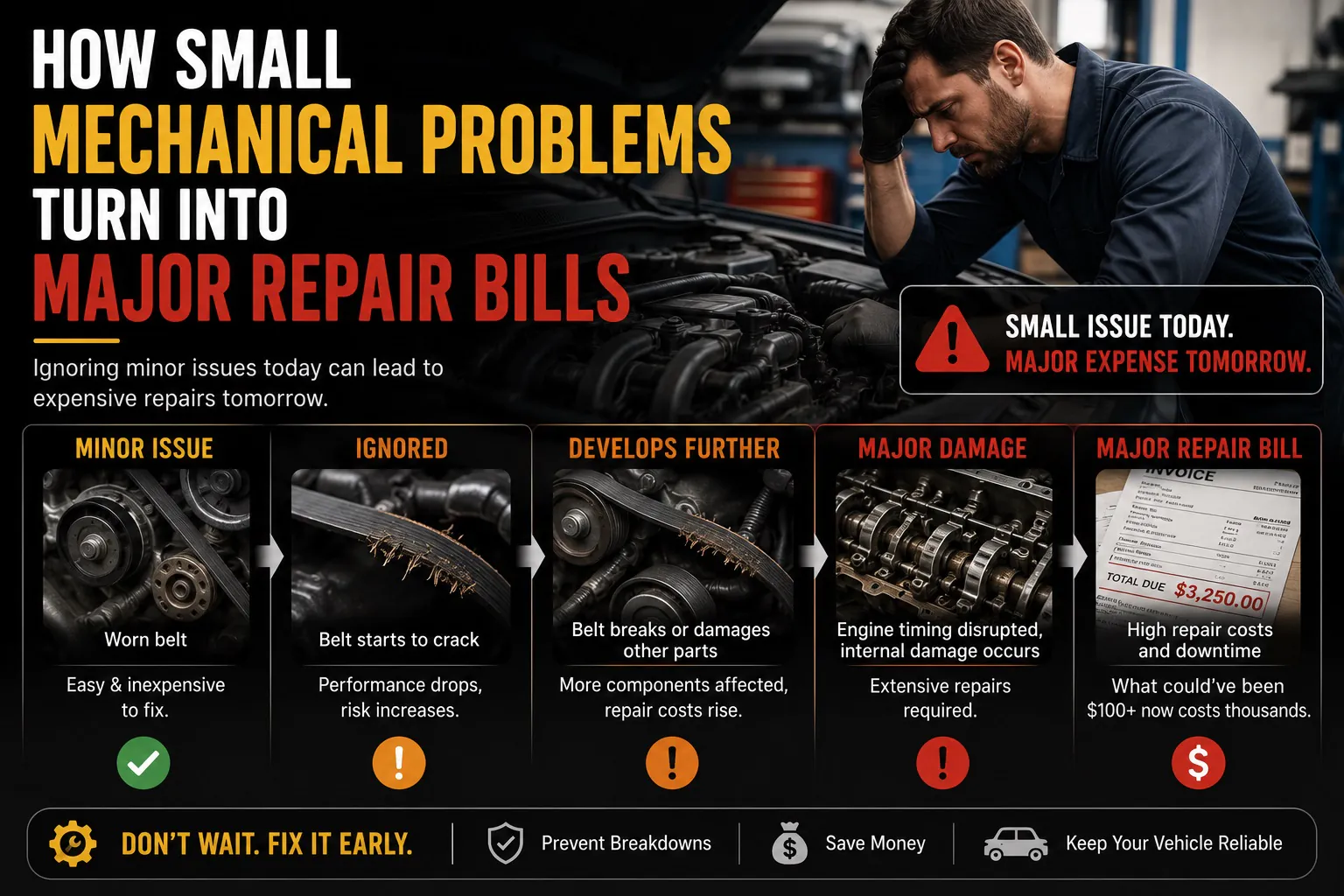 How Small Mechanical Problems Turn Into Major Repair Bills